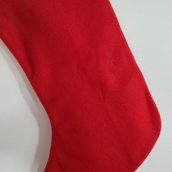 Red Felt Christmas Stocking With Embroidered and Appliqued Ice Skates and Tassel - Picture 12 of 15